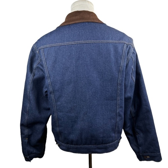 Roebucks Sears Men’s Western Wear Denim Jean Button Up Lined Jacket - Picture 2 of 9
